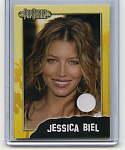 Jessica Biel POPCARDZ Non-Sport Card Swatch: Fantastic item! From POPCARDZ comes this Jessica Biel card which measures 2.5 x 3.5 (Non-Sport Card). Embedded in each card is a swatch of clothing from Jessic Biel's personal wardrobe. On the back of