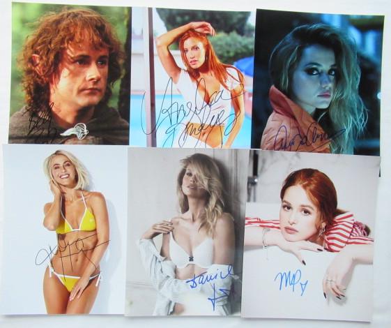 (10) 8x10 In Person Signed Photo Lot #1: All photos in this lot are 8x10 in size. You are getting in this lot Billy Boyd, Angelica Bridges, Ana de Armas, Julie Hough, Daniella Pestova, Madelaine Petsch, Sean Astin, (jointly signed) Kiefer Su
