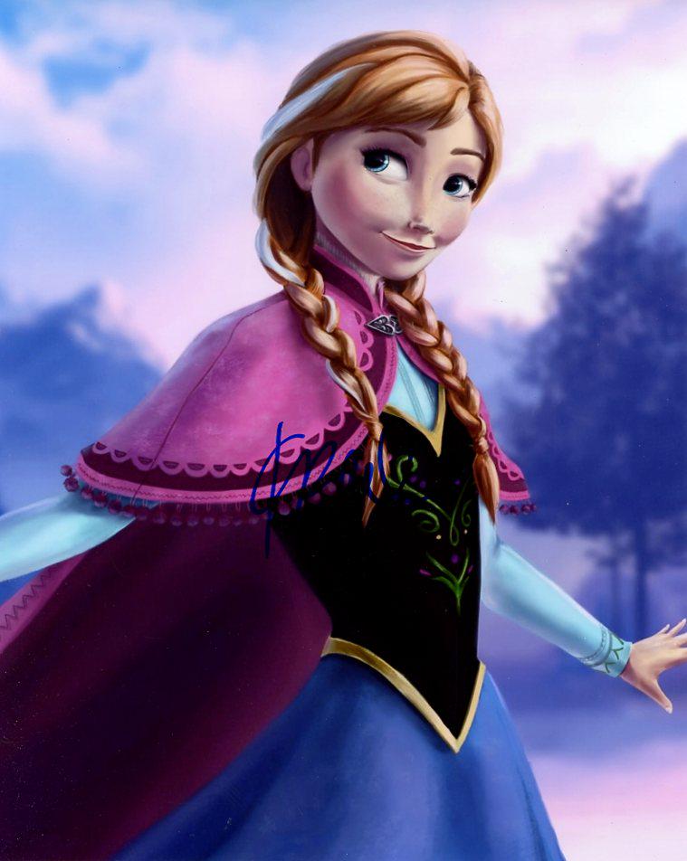 Kristen Bell FROZEN In Person Signed Photo: Photo size is 8 x 10. Kristen Bell in person signed autographed photo from the movie FROZEN. Kristen Bell as the character Anna.
