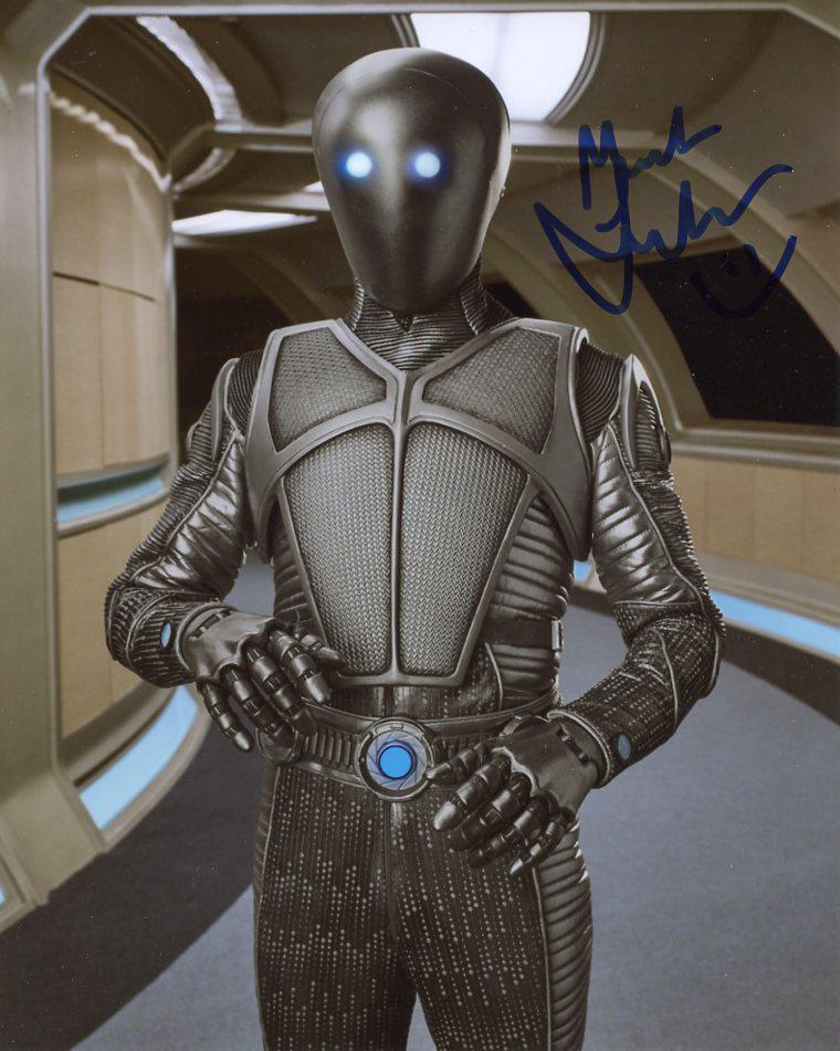 Mark Jackson THE ORVILLE In Person Signed Photo: Photo size is 8 x 10. Mark Jackson in person signed autographed photo from the TV series THE ORVILLE. Mark Jackson as the character Isaac
