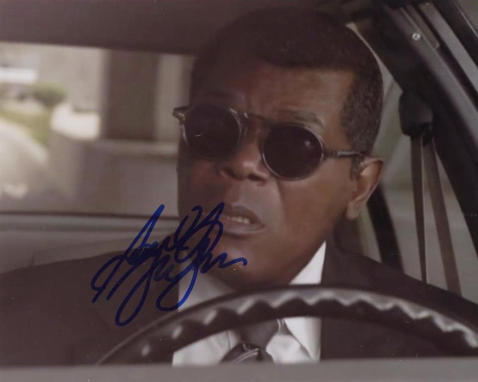 Samuel L Jackson CAPTAIN MARVEL In Person Signed Photo: Photo size is 8 x 10. Samuel L Jackson in person signed autographed photo from the movie CAPT. MARVEL. Samuel L Jackson as the character Nick Fury