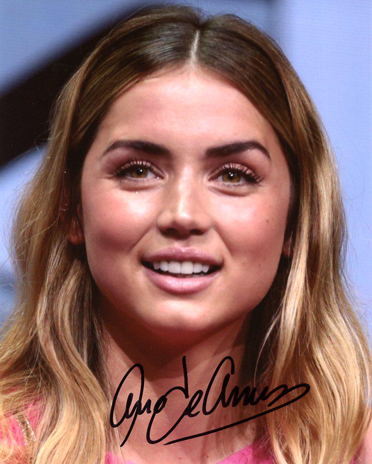 Ana de Armas CLOSE UP Signed Photo: Ana De Armas - beautiful in person signed autographed photo of this Cuban star. Ana de Armas has grown in current popularity with the new movie HANDS OF STONE.