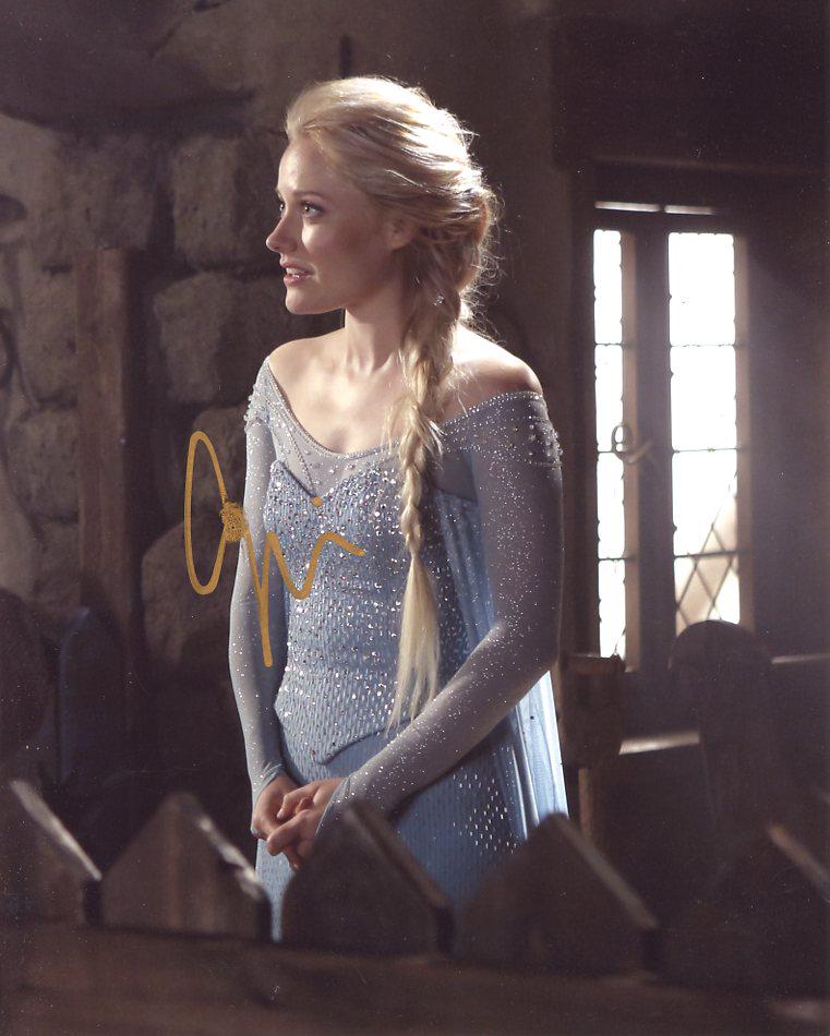 Georgina Haig OUAT Signed Photo: PLEASE NOTE: Slight smudge on signature. Georgina Haig in person signed autographed photo from the TV series ONCE UPON A TIME. Georgina Haig as the character Queen Elsa