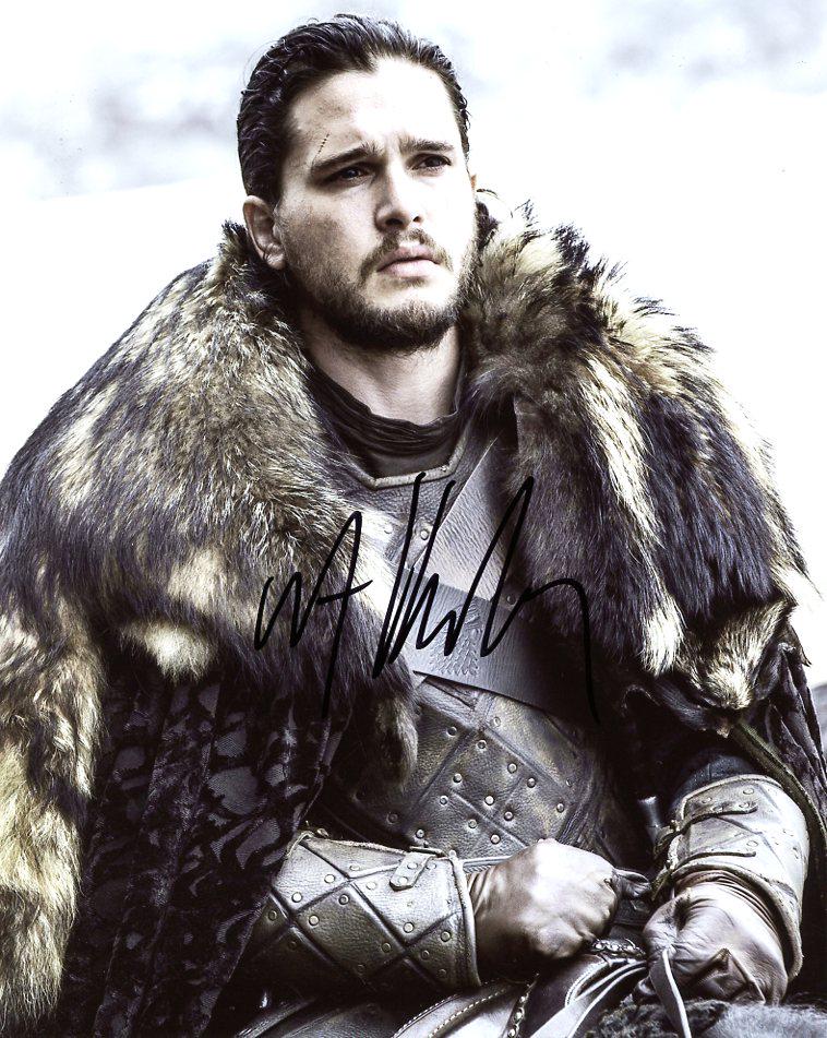 Kit Harington GAME OF THRONES Signed Photo: Kit Harington in person signed autographed photo from the HBO series GAME OF THRONES. Kit Harington as the character Jon Snow.