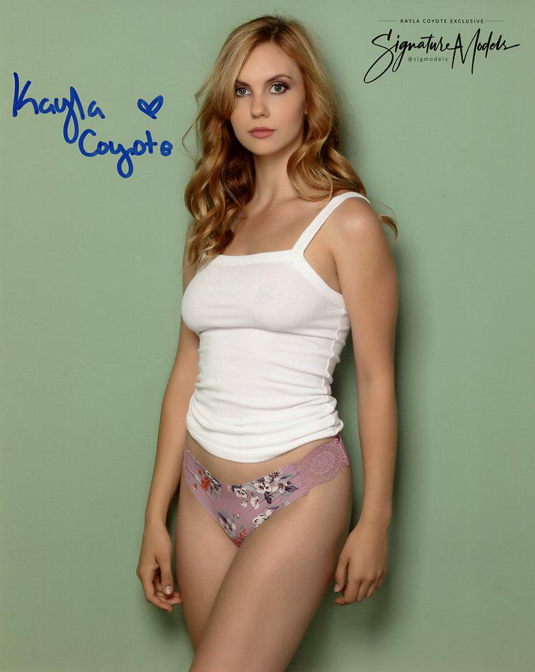 Kayla Coyote PLAYBOY ( private signing ) Signed Photo: Private signing done on August 29th 2019. Kayla Coyote Playboy Model in person signed very sexy nude portrait.