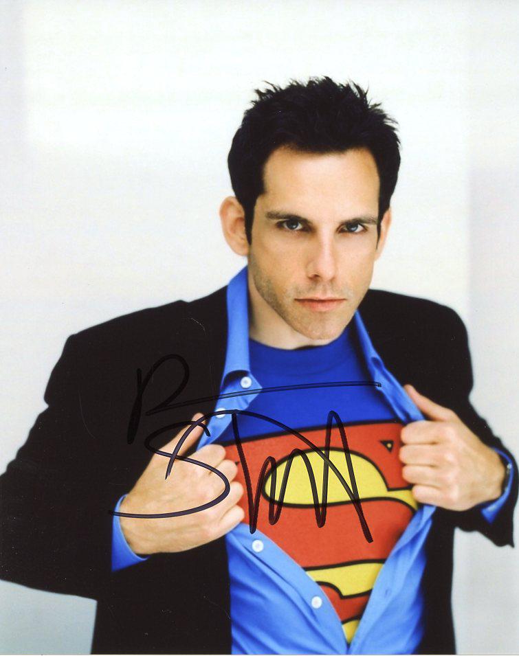 Ben Stiller SUPERMEN SHIRT Signed Photo: Ben Stiller in person signed autographed photo. Ben Stiller has been in such movies as ZOOLANDER, DODGEBALL, and MEET THE FOCKERS