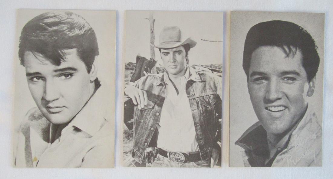 Vintage (3) 1960's Elvis Presley Arcade Cards.: ELVIS PRESLEY; 1960's Arcade B&W cards. Measures :3-1/4" X 5 " Approx.. And in near mint condition, the cards are blank on the backs. What are ARCADE CARDS? Collectible picture cards were issued in ci