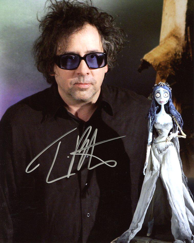 Tim Burton DIRECTOR In Person Signed Photo: Tim Burton in person signed autographed photo. Tim Burton has directed such great films as EDWARD SCISSORHANDS, ALICE IN WONDERLAND, and BEETLEJUICE
