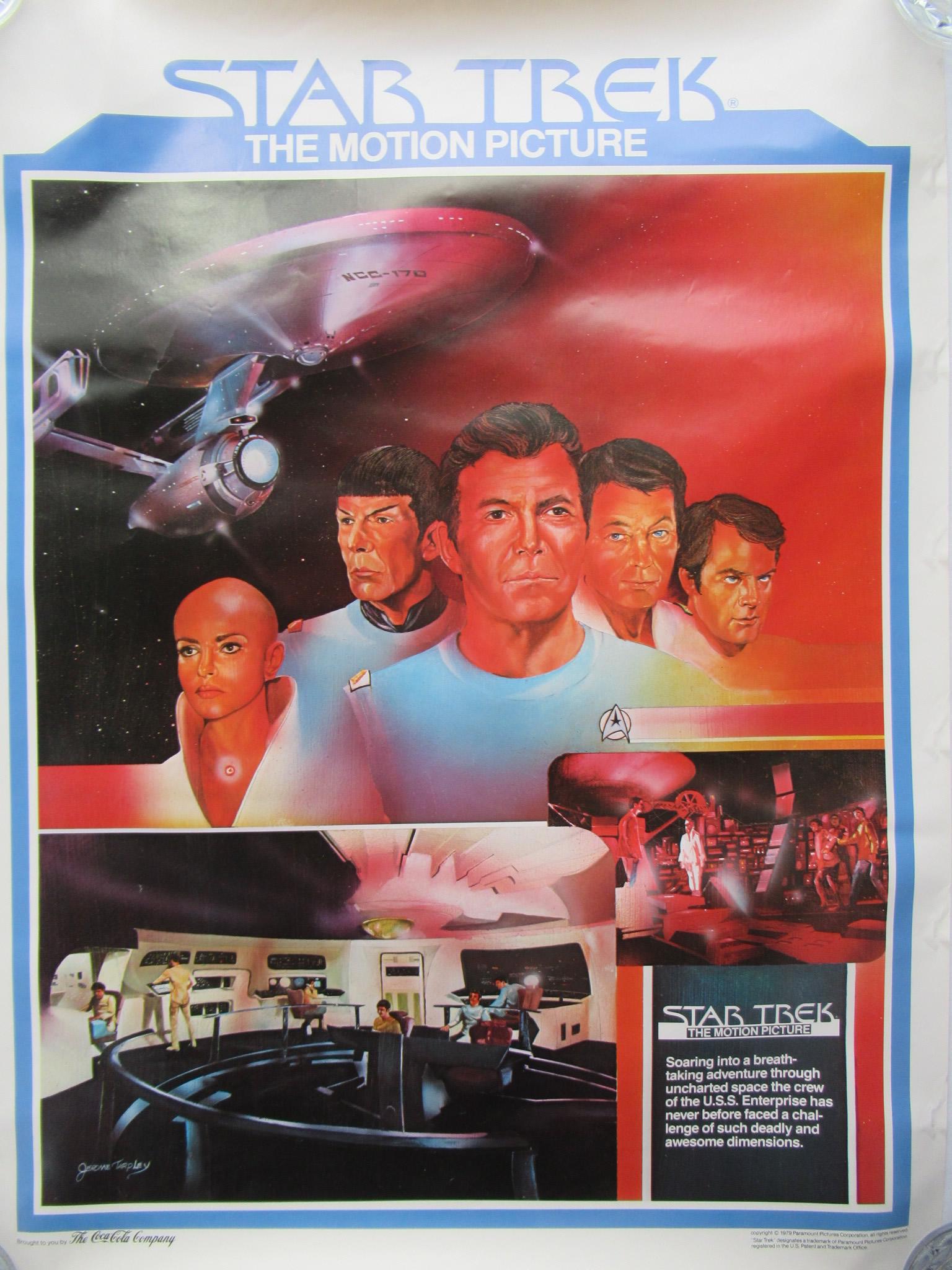 1979 Star Trek The Motion Picture MOVIE POSTER COCA: Listing is for a ROLLED 1979 STAR TREK the MOTION PICTURE MOVIE POSTER COCA COLA PREMIUM. Measures 18 x 24 inches