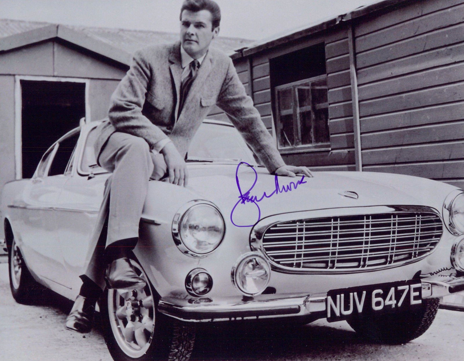 Roger Moore THE SAINT Signed Photo: Roger Moore - Actor who starred as 'James Bond' and also served in the British Military Intelligence during WWII. 8x10 b/w signed great portrait from 'The Saint'