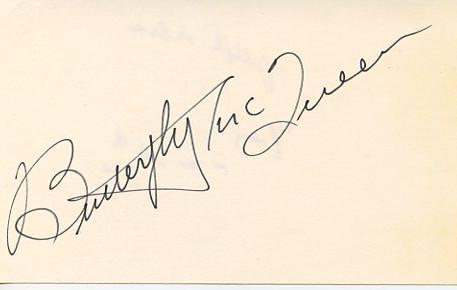 Butterfly McQueen Signed Index Card: Size of this card is 3x5. Beautiful Signature. Butterfly McQueen was an American actress. Originally a dancer, McQueen first appeared in films as Prissy in Gone with the Wind. She was unable to attend