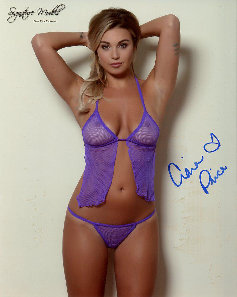 Ciara Price PLAYBOY PLAYMATE In Person Signed Photo: ( private signing ) Ciara Price in person signed autographed photo. Ciara Price was the Playboy Playmate of the Month for November 2011. This was from a private signing in photo shoot that was done on