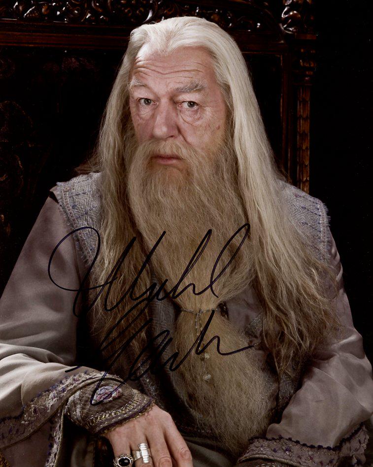 Michael Gambon HARRY POTTER Signed Photo: Michael Gambon in person signed autographed photo from HARRY POTTER. Michael Gambon as the character Professor Albus Dumbledore