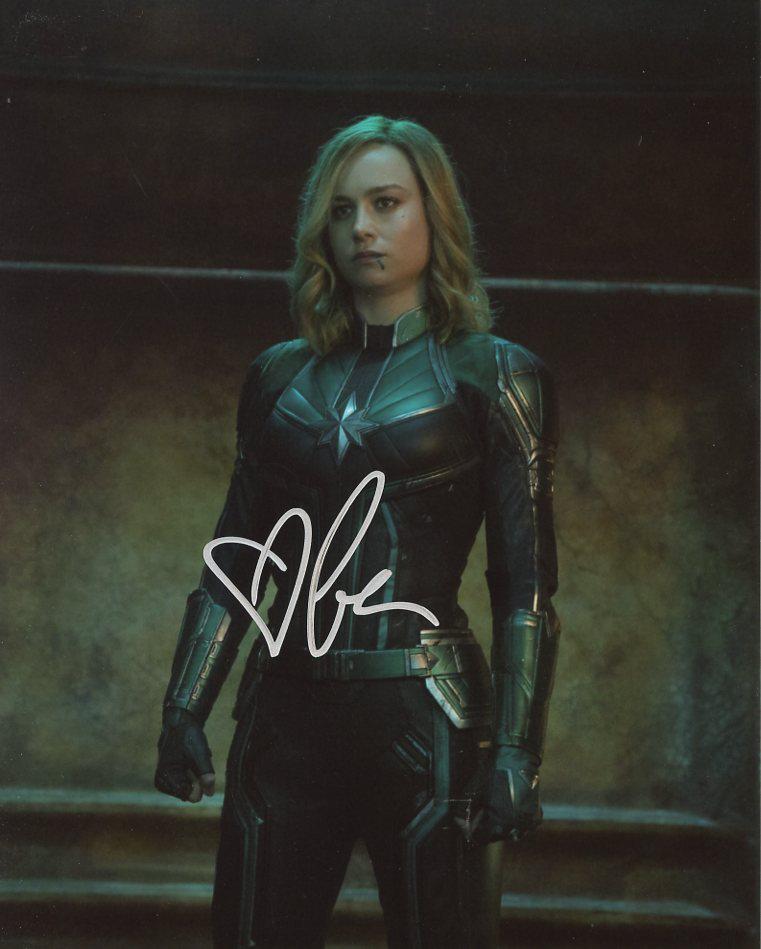 Brie Larson CAPT MARVEL Signed photo: Brie Larson in person signed autographed photo from the movie CAPT. MARVEL. Brie Larson as the character Carol Danvers / Capt. Marvel