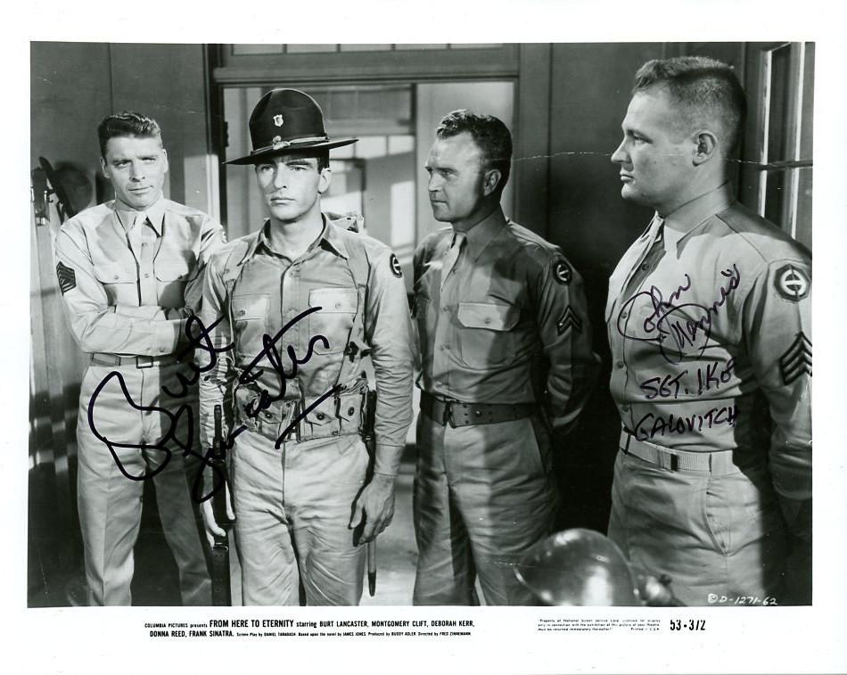 Burt Lancaster / John Dennis FROM HERE TO ETERNITY: Burt Lancaster / John Dennis in person signed autographed photo from the movie FROM HERE TO ETERNITY.