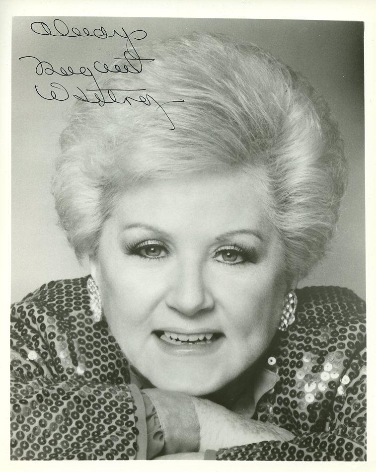 Margret Whiting SINGER Signed Photo: Margret Whiting ( 1924 - 2011 ) signed autographed photo. Margaret Eleanor Whiting was an American popular music and country music singer who gained popularity in the 1940s and 1950s