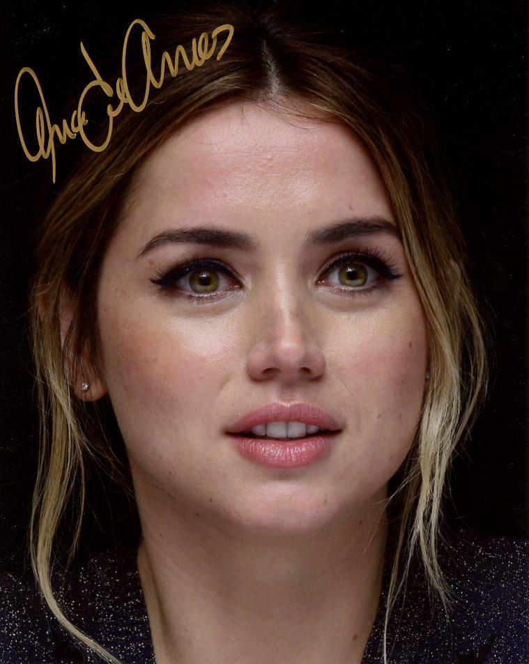 Ana de Armas CLOSE UP Signed Photo: Ana De Armas - beautiful in person signed autographed photo of this Cuban star. Ana de Armas has grown in current popularity with the new movie HANDS OF STONE.