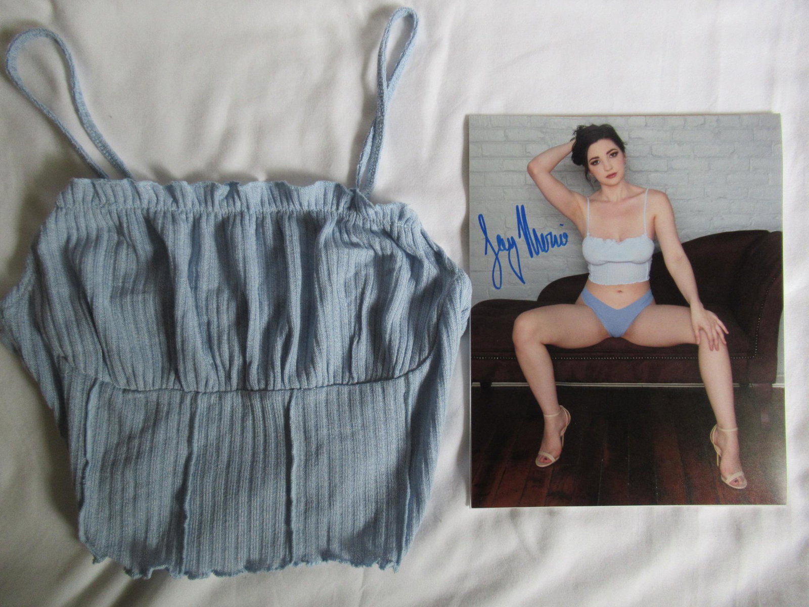 Jay Marie PENTHOUSE w/ Lingerie In Person Signed Photo: PRIVATE SIGNING. Jay Marie Penthouse Pet of the Month for March 2019 and Playboy Muse. This one-of-a-kind group contains a piece of lingerie worn at the exclusive photo shoot him signing done on April