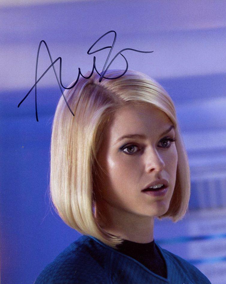 Alice Eve ST: INTO THER DARKNESS In Person Signed Photo: Alice Eve In person signed autographed photo from the movie STAR TREK INTO THE DARKNESS. Alice Eve as the character Carol Marcus