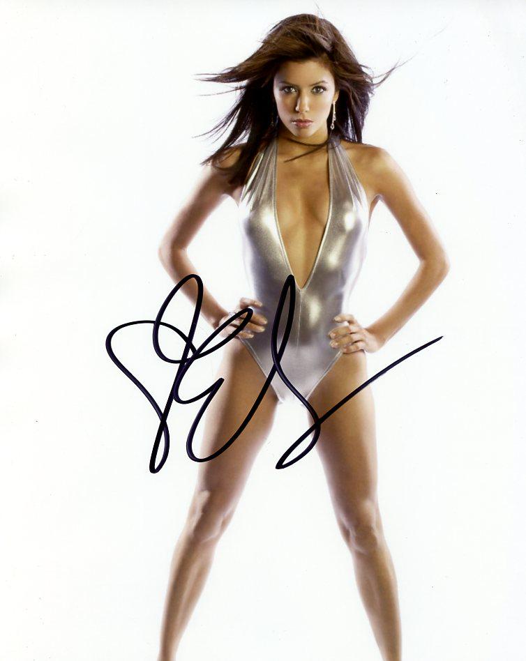 Eva Longoria SEXY In Person Signed Photo: Eva Longoria in person signed autographed photo. Eva Longoria has been in such TV and movies as DESPERATE HOUSEWIVES, DORA AND THE LOST CITY OF GOLD, and THE SENTINEL