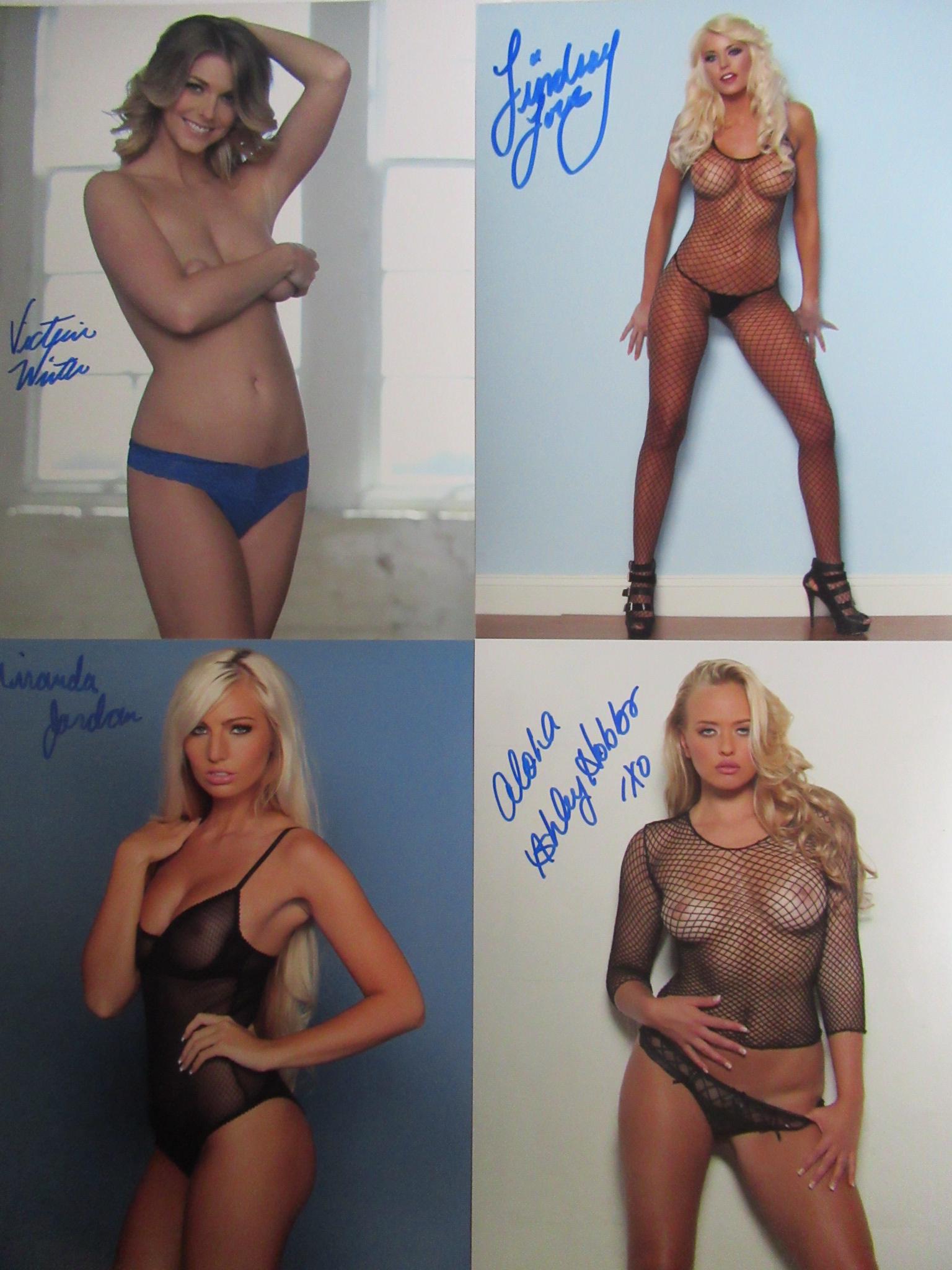 (4) Photo Playboy Girls Lot #2 (PRIVATE SIGNINGS): * Please note there are no dark sections on the photo. Any dark areas were caused by our lighting * All photos are 8x10 and were signed at exclusive private photoshoot and signing. In the lot you are 