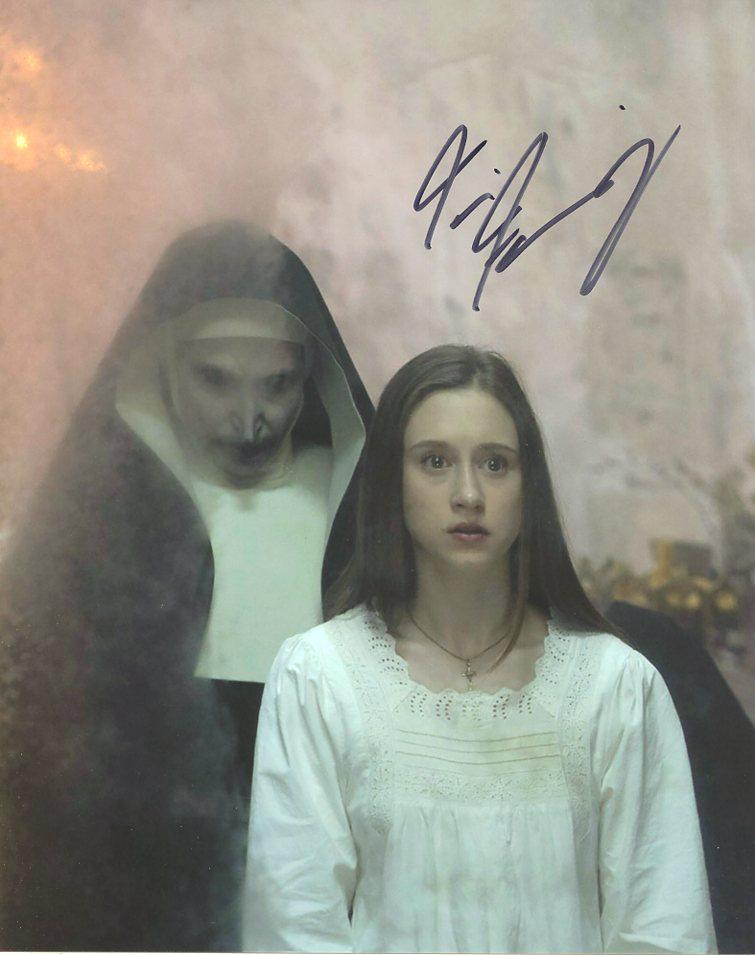 Taissa Farmiga THE NUN In Person Signed Photo: Taissa Farmiga in person signed autographed photo from the movie THE NUN. Taissa Farmiga as the character Sister Irene