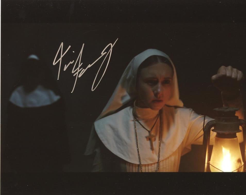 Taissa Farmiga THE NUN In Person Signed Photo: Taissa Farmiga in person signed autographed photo from the movie THE NUN. Taissa Farmiga as the character Sister Irene