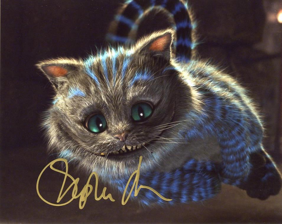 Stephen Fry ALICE IN WONDERLAND In Person Signed Photo: Stephen Frye in person signed autographed photo from the movie ALICE IN WONDERLAND. Stephen Frye as the Cheshire Cat