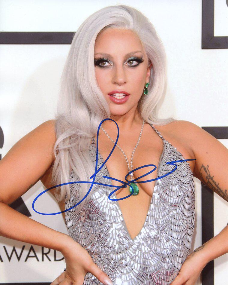Lady Gaga POP SUPERSTAR In Person Signed Photo: Lady Gaga in person signed autographed photo. Stefani Joanne Angelina Germanotta, known professionally as Lady Gaga, is an American singer, songwriter, and actress. She is known for her image reinvent