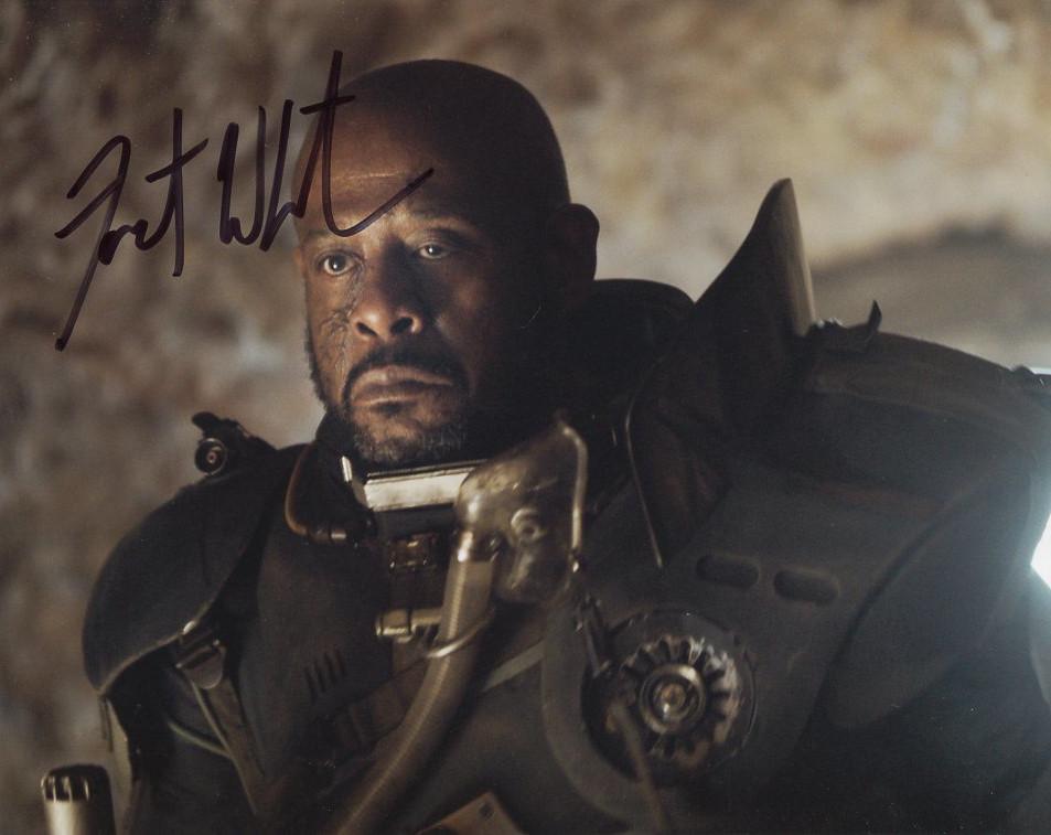 Forest Whitaker SW ROGUE ONE In Person Signed Photo: Forest Whitaker in person signed autographed photo from the movie STAR WARS ROGUE ONE. Forest Whitaker as the character Saw Gerrera.