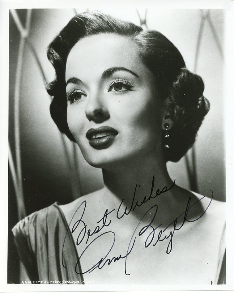 Ann Blyth BEAUTIFUL Signed Photo: Ann Blyth beautiful signed photo. Ann Marie Blyth is an American actress and singer. For her performance as Veda in the 1945 Michael Curtiz film Mildred Pierce, Blyth was nominated for an Academy Awar