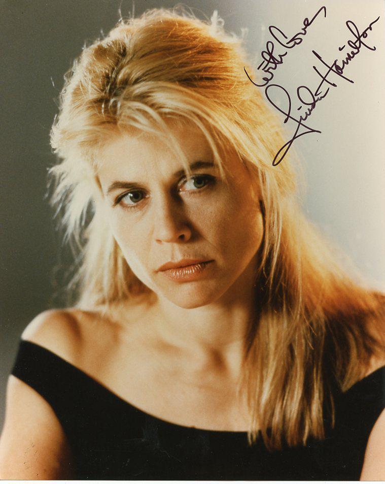 Linda Hamilton BEAUTIFUL In Person Signed Photo: Photo size is 8 x 10. Linda Hamilton in person signed autographed photo. Linda Hamilton has done such TV and movies as BEAUTY AND THE BEAST, TERMINATOR, and RESIDENT ALIEN