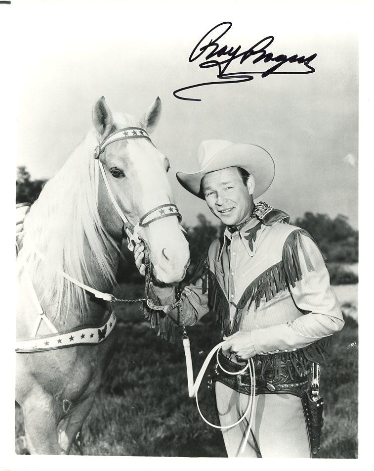 Roy Rogers (1911-1998) COWBOY Signed Photo: Photo size is 8x10. Roy Rogers (1911-1998) was an American singer, actor, and television host. Following early work under his given name, first as co-founder of the Sons of the Pioneers and then actin