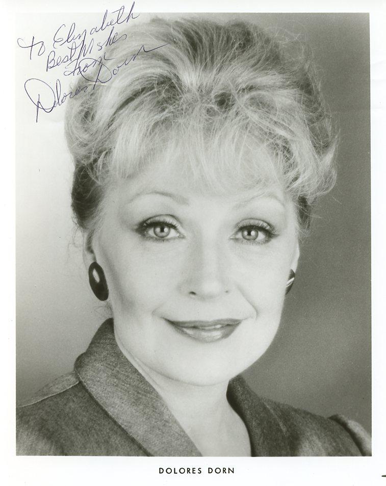 Delores Dorn (1933-2019) CLOSE UP Signed Photo: Photo size is 8x10. Delores Dorn (1933-2019) signed photo. Dolores Dorn was an American film and television actress, who was the co-star of The Bounty Hunter, Uncle Vanya, Underworld U.S.A., and sever