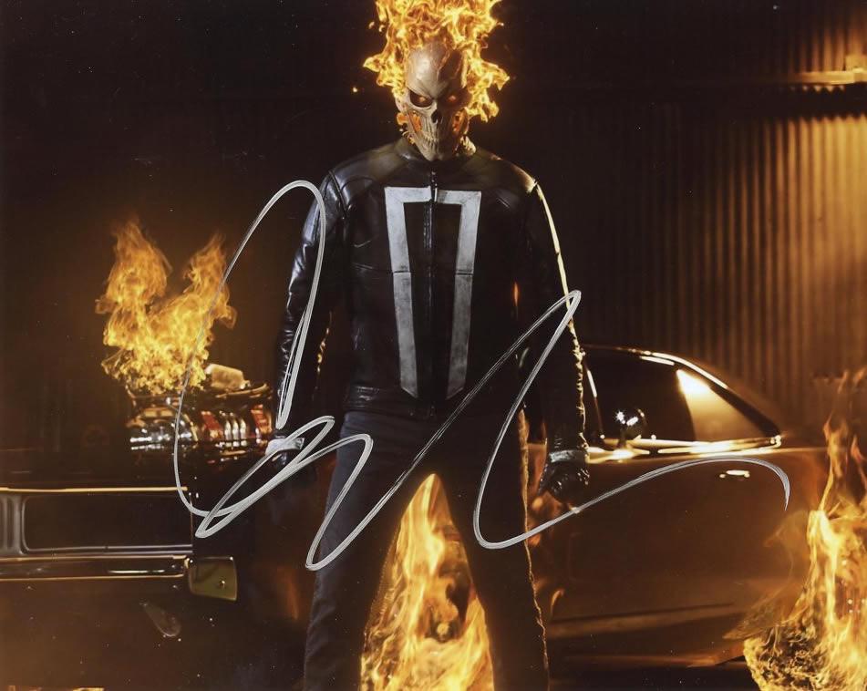 Gabriel Luna AGENTS OF SHIELD In Person Signed Photo: Photo size is 8 x 10. Gabriel Luna in person signed autographed photo from the TV series AGENTS OF SHIELD. Gabriel Luna as the character Robbie Reyes / Ghost Rider