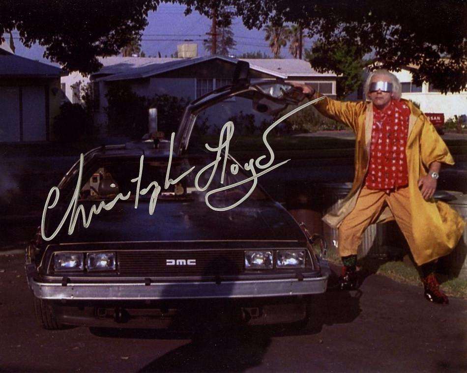 Christopher Lloyd BACK TO THE FUTURE In Person Signed Photo: Photo size is 8 x 10. Christopher Lloyd in person signed photo from the movie BACK TO THE FUTURE. Christopher Lloyd as the character Doc Brown