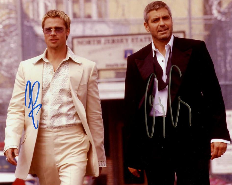 George Clooney / Brad Pitt OCEANS 11 In Person Signed Photo (1 of 1)