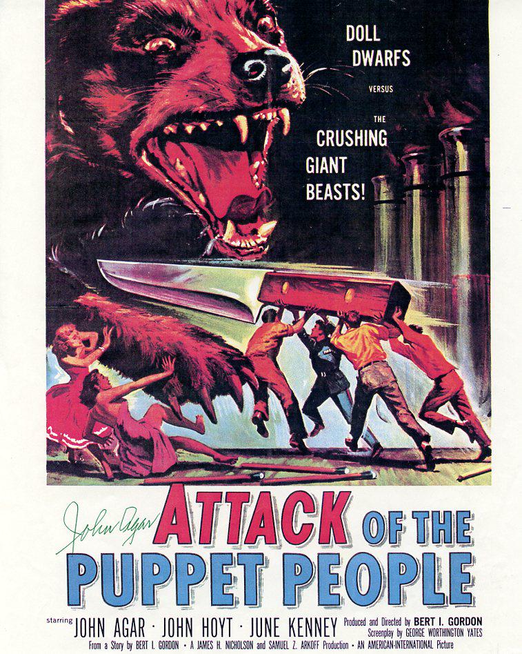 John Agar (1921-2002) PUPPET PEOPLE Signed Photo (1 of 1)