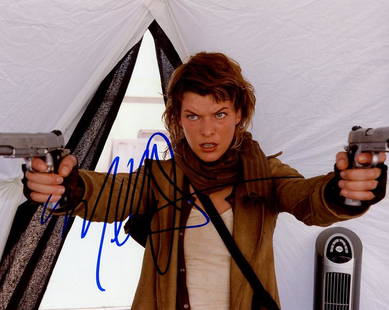 Milla Jovovich RESIDENT EVIL In Person Signed Photo: Photo size is 8x10. Milla Jovovich in person signed photo from the movie RESIDENT EVIL. Milla Jovovich as the character Alice.