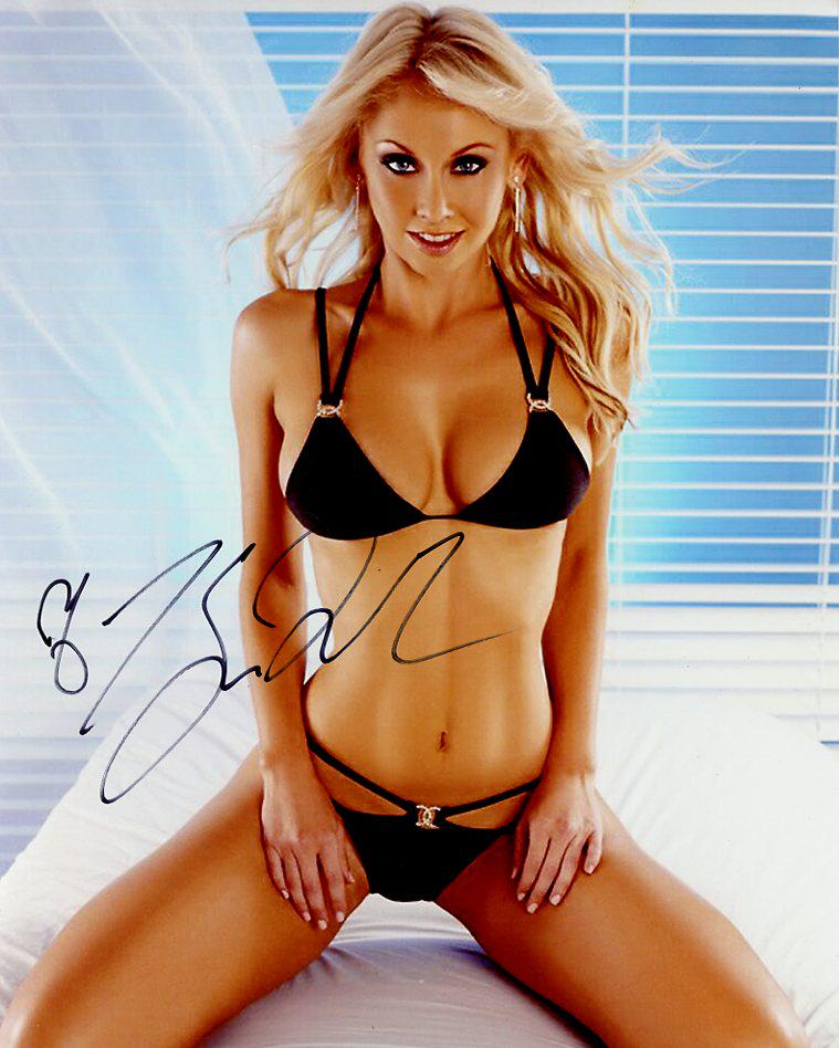 Kym Johnson Herjavec BLACK BIKINI In Person Signed Photo: Photo size is 8x10. Kym Johnson Herjavec in person signed photo. Kym Johnson Herjavec is an Australian professional ballroom dancer and television performer who appeared in the first three seasons of