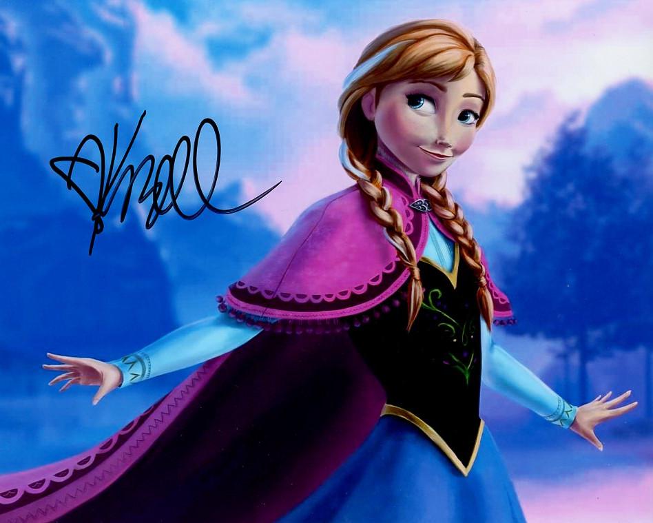 Kristin Bell FROZEN In Person Signed Photo: Photo size is 8x10. Kristen Bell in person signed autographed photo from the movie FROZEN. Kristen Bell as the voice of Anna