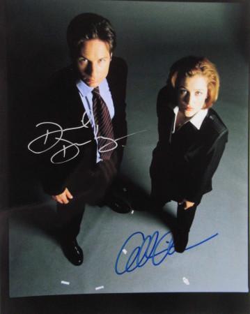 Gillian Anderson / David Duchnovy 11x14 X-FILES In Person Signed Photo: Photo size is 11x14. Gillian Anderson / David Duchnovy in person signed autographed photo from the TV series X-FILES.