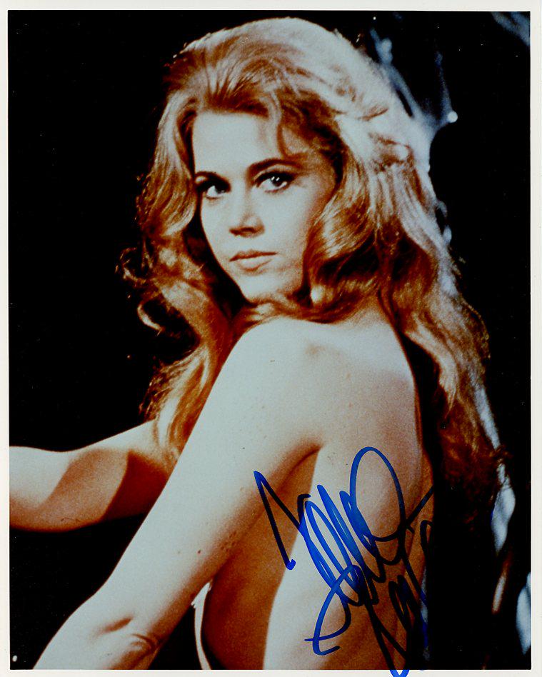 Jane Fonda BARBARELLA In Person Signed Photo: Photo size is 8x10. Jane Fonda in person signed photo from the movie BARBARELLA. Jane Fonda as the character BARBARELLA.