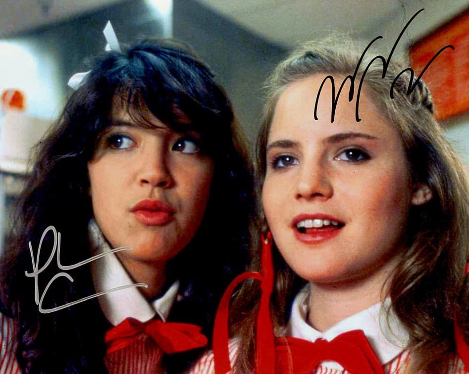 Jennifer Jason Leigh / Phoebe Cates FAST TIMES In Person Signed Photo: Photo size is 8x10. Jennifer Jason Leigh / Phoebe Cates in person signed autographed photo from the movie FAST TIMES AT RIDGEMONT HIGH. Jennifer Jason Leigh as the character Stacy Hamilton. Phoebe Cat
