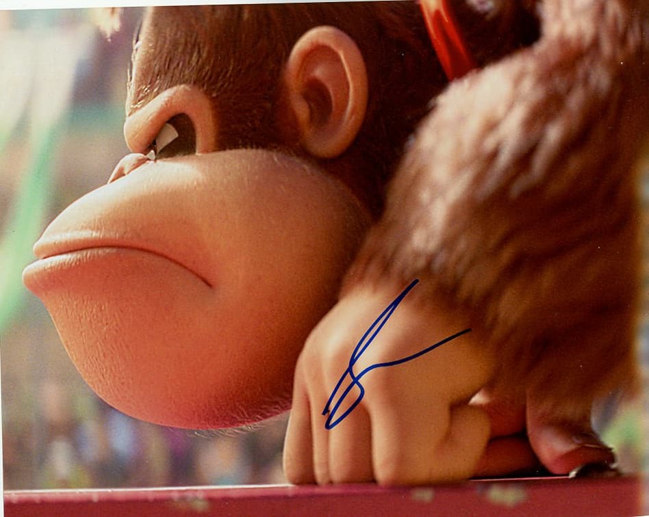 Seth Rogen DONKEY KONG In Person Signed Photo: Photo size is 8x10. Seth Rogen in person signed photo from the movie SUPER MARIO BROTHERS MOVIE. Seth Rogen as the voice of Donkey Kong.