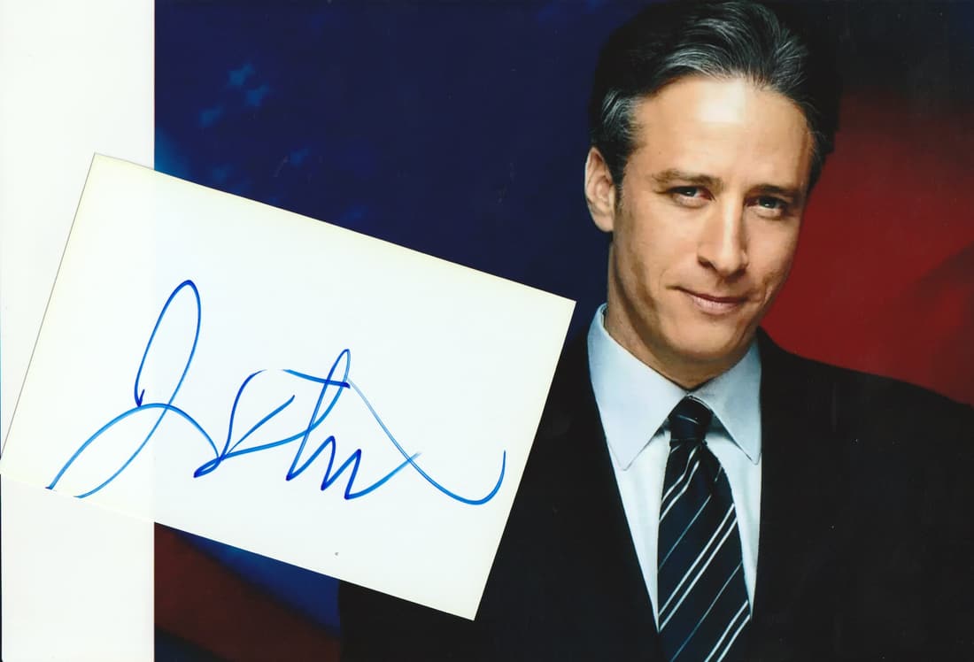 Jon Stewart COMEDIAN In Person Sign Index Card (1 of 1)