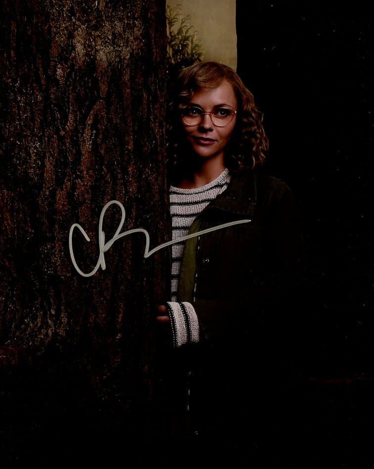 Christina Ricci YELLOWJACKETS In Person Signed Photo: Photo size is 8x10. Christina Ricci in person signed photo from the TV series YELLOWJACKETS. Christina Ricci as the character Misty.