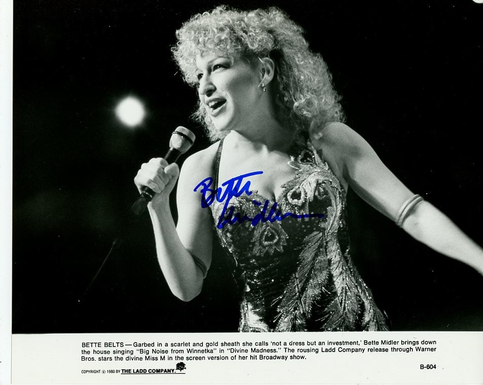 Bette Midler DIVINE MADNESS In Person Signed Photo (1 of 1)