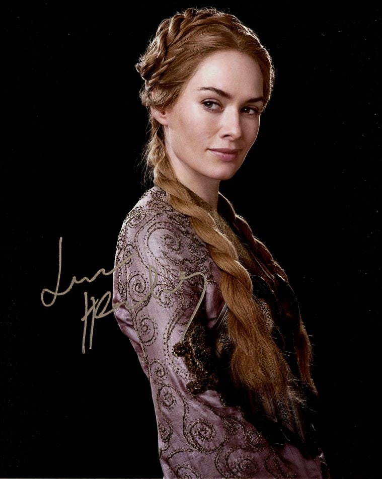 Lena Headey GAME OF THRONES In Person Signed Photo: Photo size is 8x10. Lena Headey in person signed autographed photo from the HBO series GAME OF THRONES. Lena Headey as the character Cersei Lannister.
