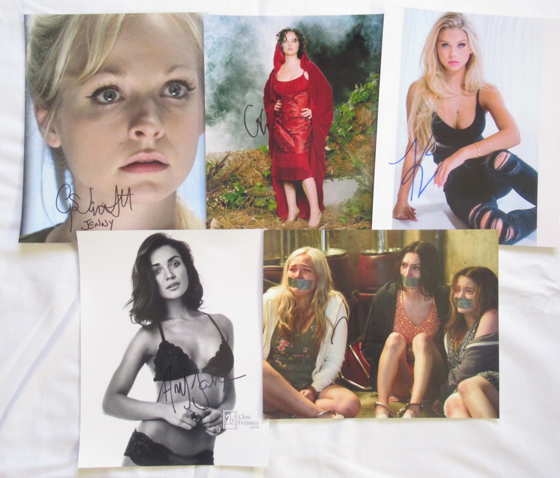 5 (8x10) Photo Lot of In Person Signed Photos: Photo size is 8x10. All photos in this lot are a by 10. You are getting the 5 following photos Georgia Moffett (Dr Who), Christina Ricci, Kaylyn Slevin, Natalie Alyn Lind (Big Sky), and Amy Jackson.